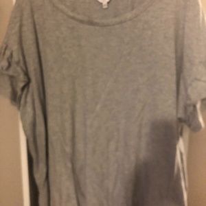 Gray top with ruffle